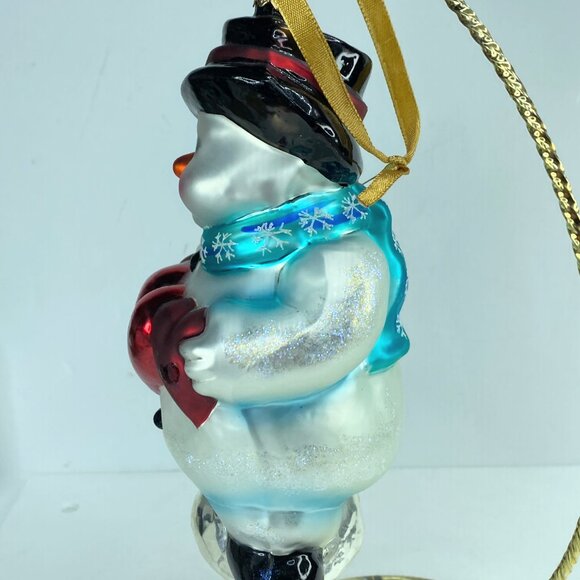 Christopher Radko Snowman Love You This Much Hearts Christmas Ornament 1999 NX15 - Picture 2 of 6